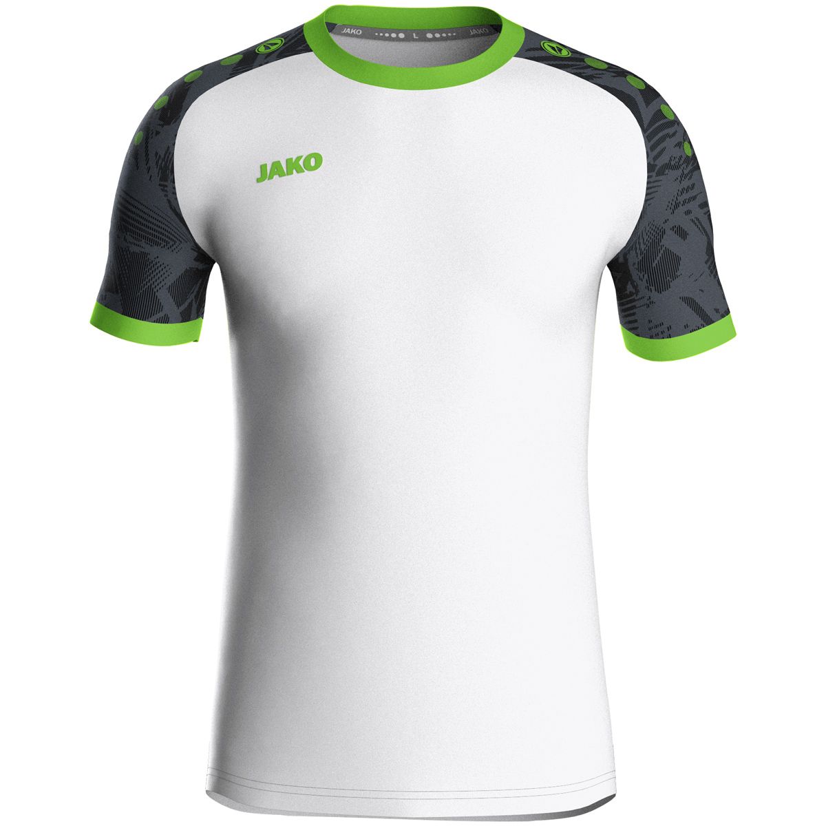 JAKO Shirt Iconic KM 4224 Wit Zwart Fluogroen | Bestel snel en veilig bij Jakosportkleding.nl | Snelle verzending