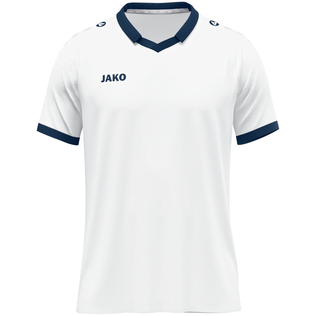 JAKO Shirt Glory KM 4251 Wit Marine | Onlinesportkleding | Bedrukking mogelijk