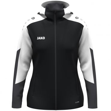 JAKO Dames Jas met Kap Dynamic 6870D Zwart Wit Antraciet | Jakosportkleding | Bedrukking mogelijk 
